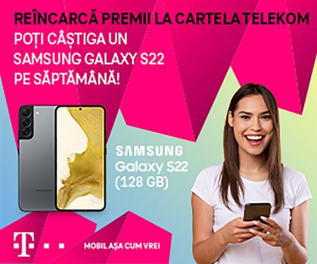 Telekom Mobile devine rețeaua 100% nelimitată pentru utilizatorii de cartele prepaid și dă șansa clienților să câștige unul dintre cele șase Samsung Galaxy S22