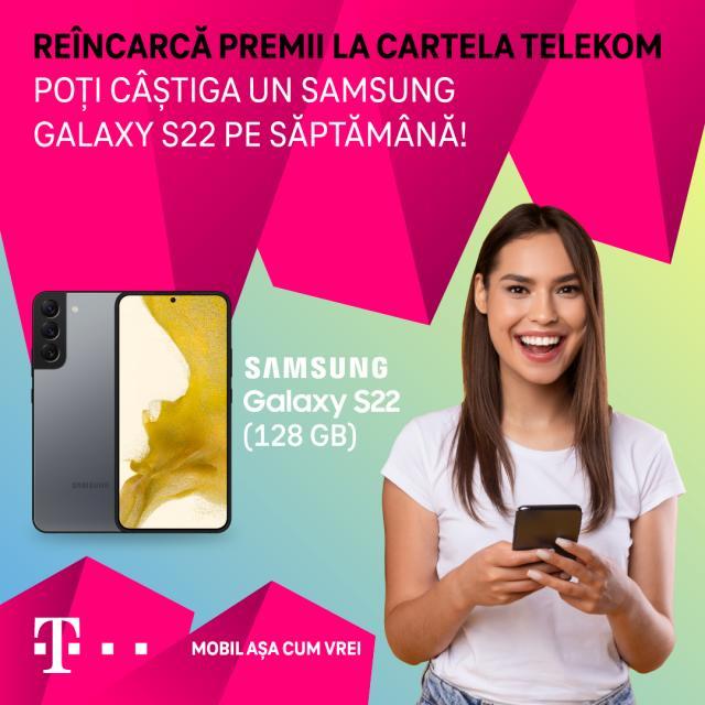 Telekom Mobile devine rețeaua 100% nelimitată pentru utilizatorii de cartele prepaid și dă șansa clienților să câștige unul dintre cele șase Samsung Galaxy S22