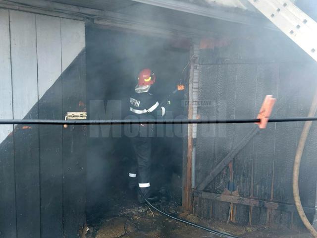 Focul a pus în pericol și o casă, dar și alte proprietăți învecinate din Bilca