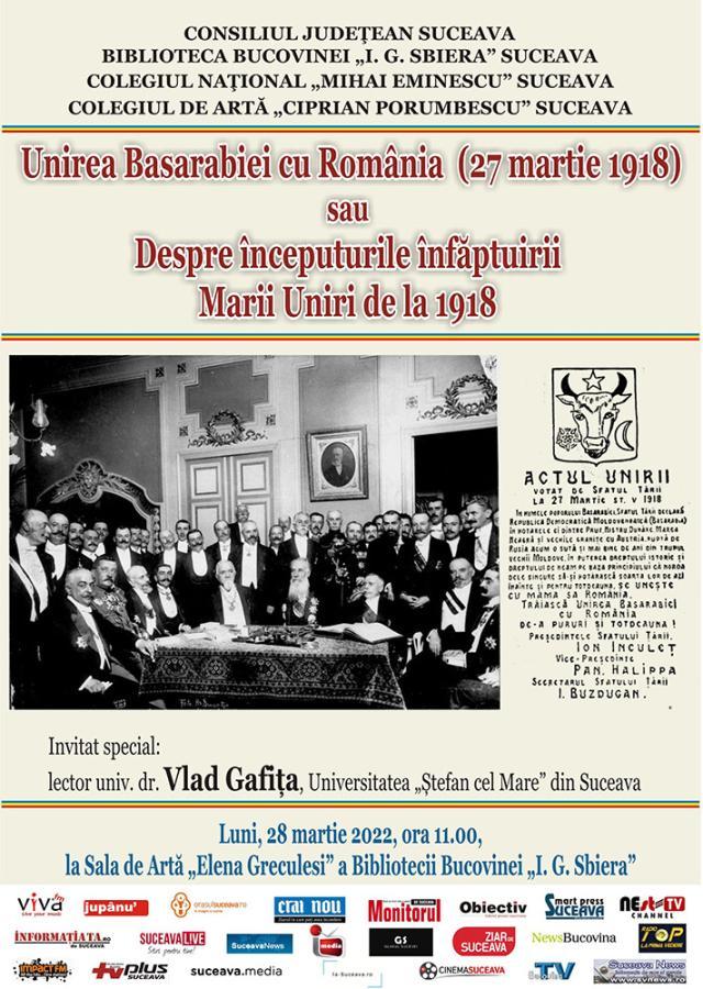 Conferința „Unirea Basarabiei cu România (27 martie 1918) sau Despre începuturile înfăptuirii Marii Uniri de la 1918”