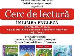 Cerc de lectură în limba engleză, la Biblioteca Bucovinei „I.G. Sbiera”