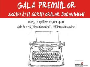 Gala Premiilor Societății Scriitorilor Bucovineni, marți, la Biblioteca Bucovinei