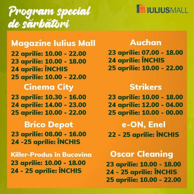 Program special de sărbători al magazinelor din Iulius Mall Suceava