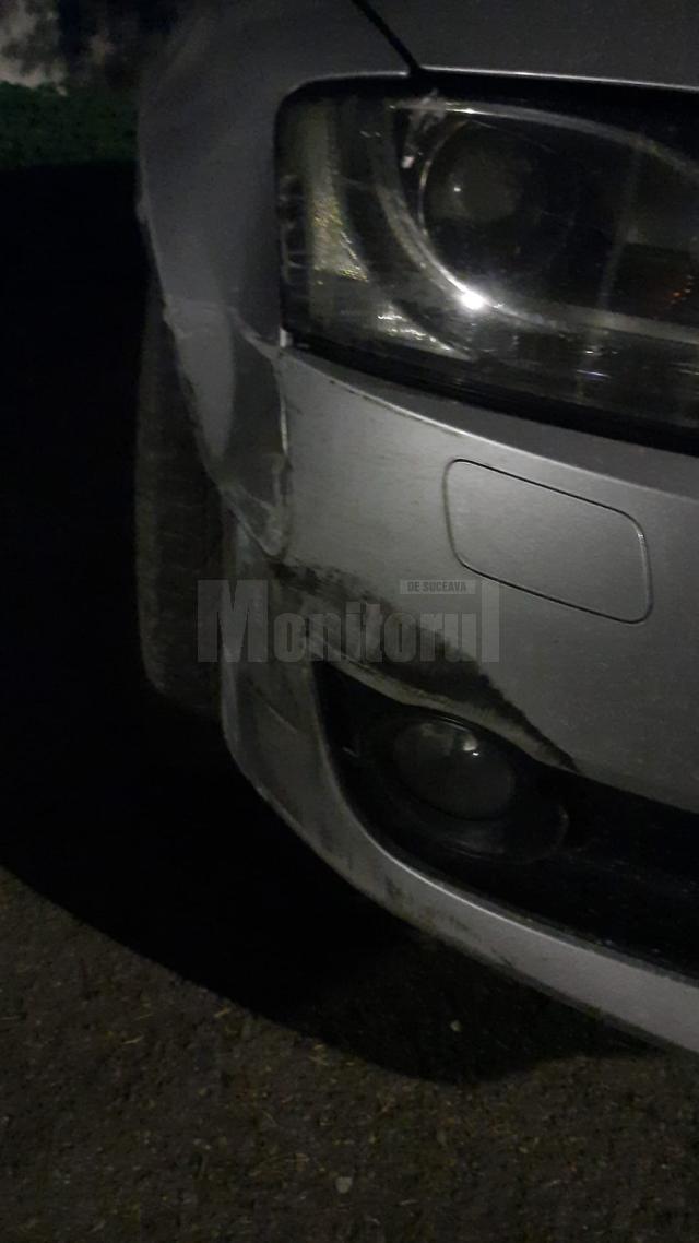 Mașina lui Tiberiu Vatamaniuc are urme de cauciuc după ce a lovit BMW-ul, la un moment dat