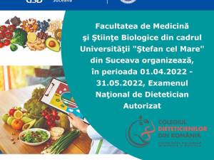 Examen de dietetician, organizat în cadrul Facultății de Medicină și Științe Biologice