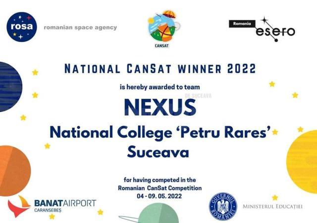 Echipa „Nexus” de la Colegiul „Petru Rareș” Suceava a câștigat etapa națională a Concursului Internațional CanSat