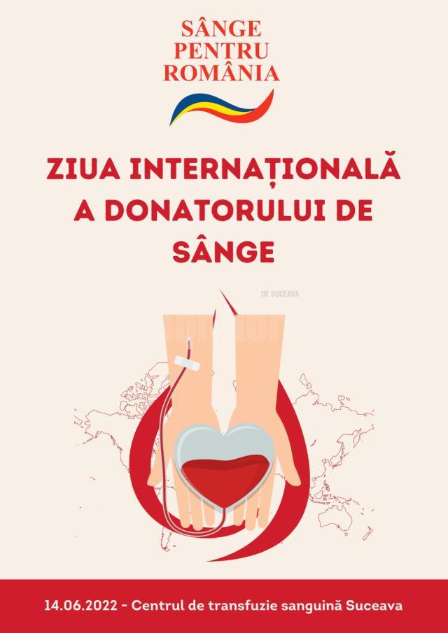 14 donatori onorifici ai Centrului Județean de Transfuzie Sanguină Suceava vor fi sărbătoriți de Fundația Umanitară Nord 2001 Sânge pentru România