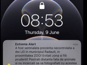 Localnicii au primit pe telefoanele mobile, în jurul orei 09.00, un mesaj de alertă maximă prin sistemul RO-Alert