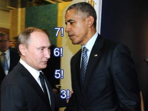 Limbajul nonverbal la Vladimir Putin și Barak Obama. Foto: Reuters