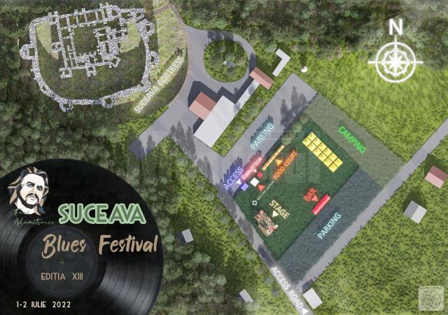 Organizare în teren pentru Suceava Blues Festival, pe platoul Cetatii de Scaun
