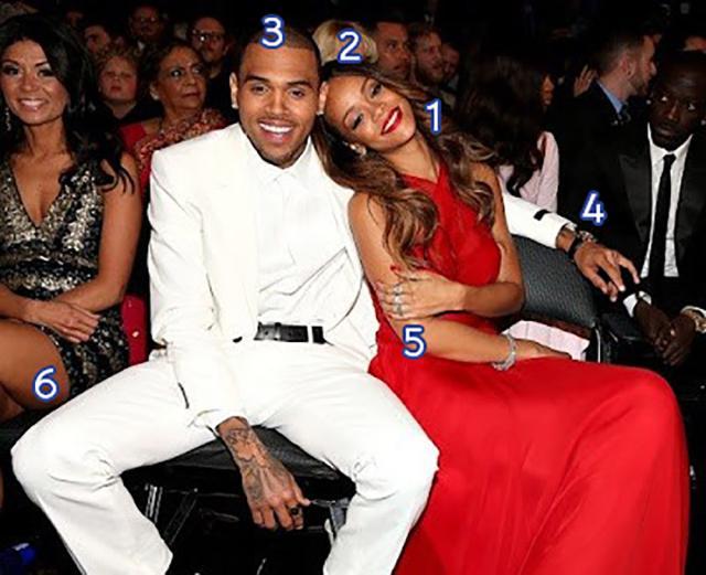 Limbajul nonverbal la Rihanna și Chris Brown la gala premiilor Grammys 2013