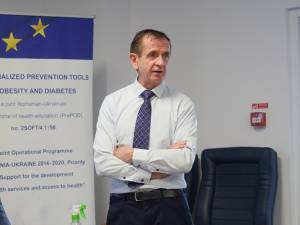 Managerul proiectului, prof. univ. dr. Mihai Covașă, decanul FMSB Prezentarea finală a realizărilor proiectului transfrontalier