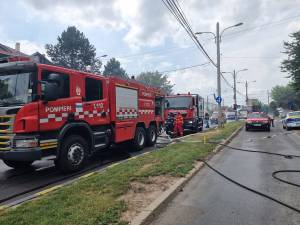 Incendiu în centrul Sucevei, din cauza unei țigări aruncate