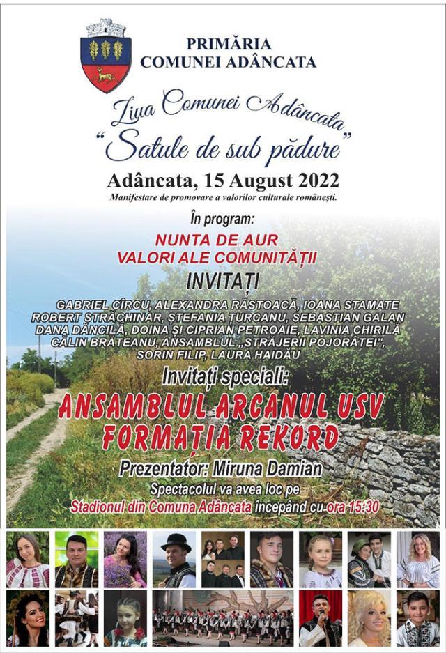 Pe 15 august va avea loc o noua ediție a Festivalului „Satule de sub Pădure” din Adâncata