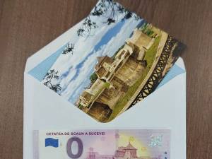 Bancnota Suvenir de 0 Euro, ce promovează Cetatea de Scaun a Sucevei, lansată de Muzeul Național al Bucovinei