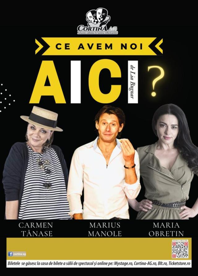 Carmen Tănase, Marius Manole și Maria Obretin pe scena suceveană, în comedia „Ce avem noi aici?”