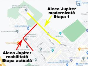 Lucrările de asfaltare continuă pe Aleea Jupiter, din cartierul sucevean George Enescu