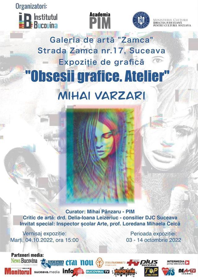 Expoziția de grafică „Obsesii grafice. Atelier” a artistului Mihai Varzari, la Galeria de Artă Zamca