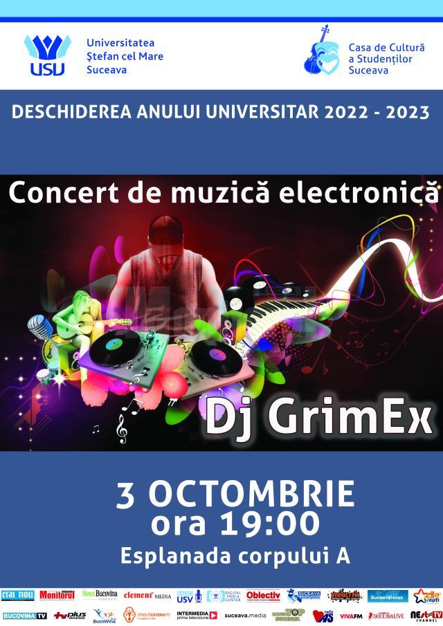 Afis Concert DJ Grim Ex la deschiderea noului an universitar la USV