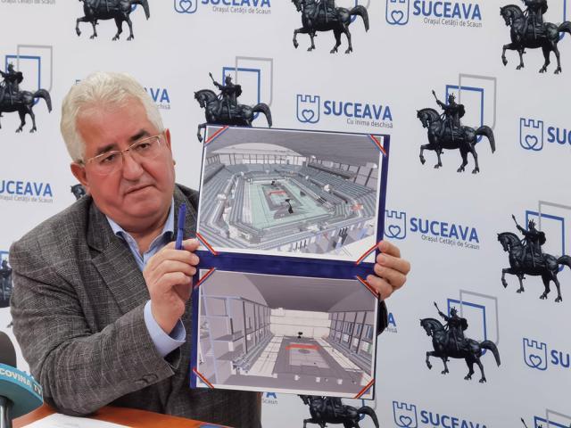 Primele planșe cu proiectul Sălii Polivalente Suceava au fost prezentate de primarul Ion Lungu