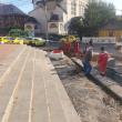 Lucrările de refacere a treptelor și esplanadei blocului Bebelușul, din zona  Catedralei de pe Mărășești, se apropie de finalizare