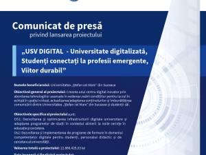 „USV DIGITAL – Universitate digitalizată, Studenți conectați la profesii emergente, Viitor durabil”