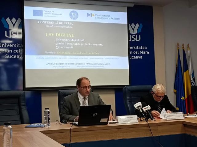 Proiectul de digitalizare a USV a fost prezentat de prof . univ. dr. Mihai Dimian, prorectorul responsabil cu cercetarea al universității sucevene