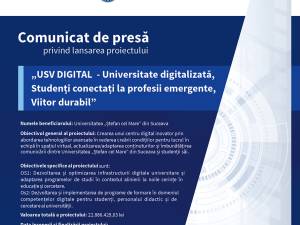 „USV DIGITAL – Universitate digitalizată,  Studenți conectați la profesii emergente, Viitor durabil”