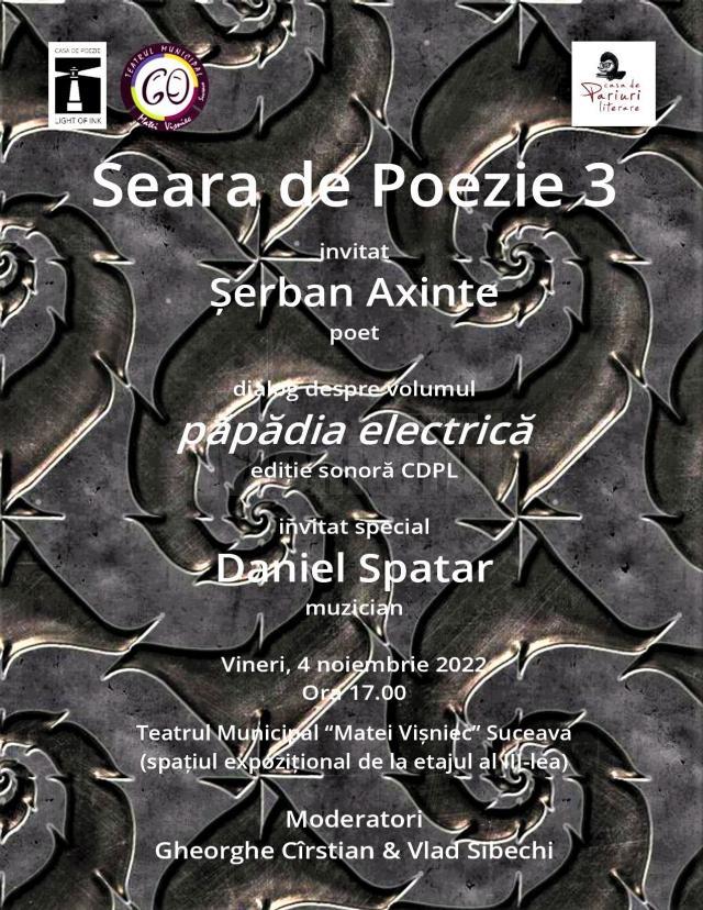 O nouă seară de poezie, vineri, la Teatrul „Matei Vișniec”