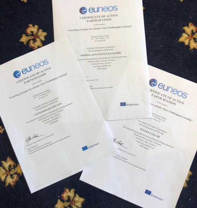 Curs de formare Erasmus+ KA1 pentru trei profesori de la Colegiul Militar ,,Ștefan cel Mare”