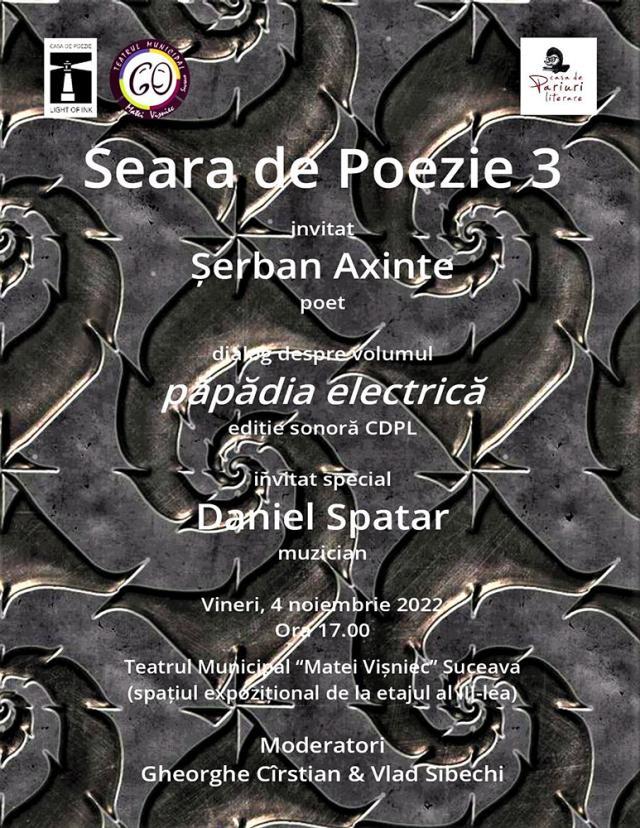 O nouă seară de poezie, vineri, la Teatrul „Matei Vișniec”