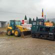 Tractor staționat pe calea ferată îngustă din zona Depoului Moldovița