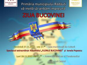 Manifestări de Ziua Bucovinei la Rădăuți