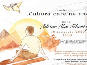 Scriitorul și criticul literar Adrian Alui Gheorghe va susține luni o conferință la Centrul Eparhial Suceava