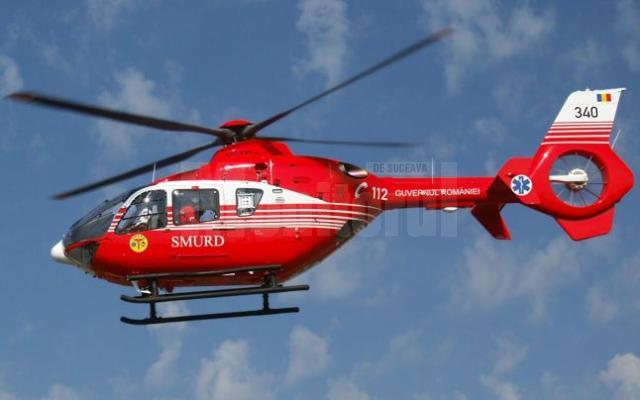 Băiatul a fost transferat cu un elicopter SMURD la Spitalul Clinic de Copii „Sf. Maria” din Iași. Foto monitoruldevrancea.ro