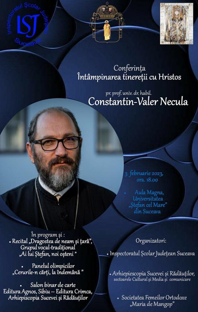 Părintele Constantin Necula va conferenția la Universitatea „Ștefan cel Mare” Suceava