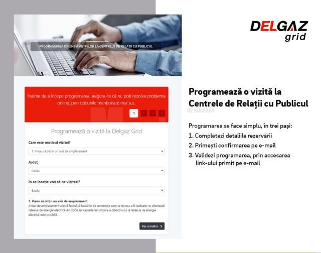 Programări online la Centrele de Relații cu Publicul Delgaz Grid