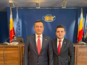 Ministrul Transporturilor, Sorin Grindeanu, și deputatul PSD de Suceava Gheorghe Șoldan