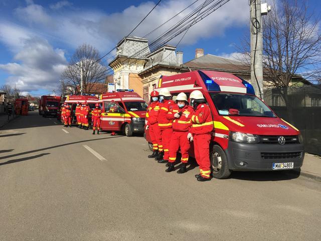 Exercițiu ISU cu simulare de cutremur la Spitalul Municipal Fălticeni