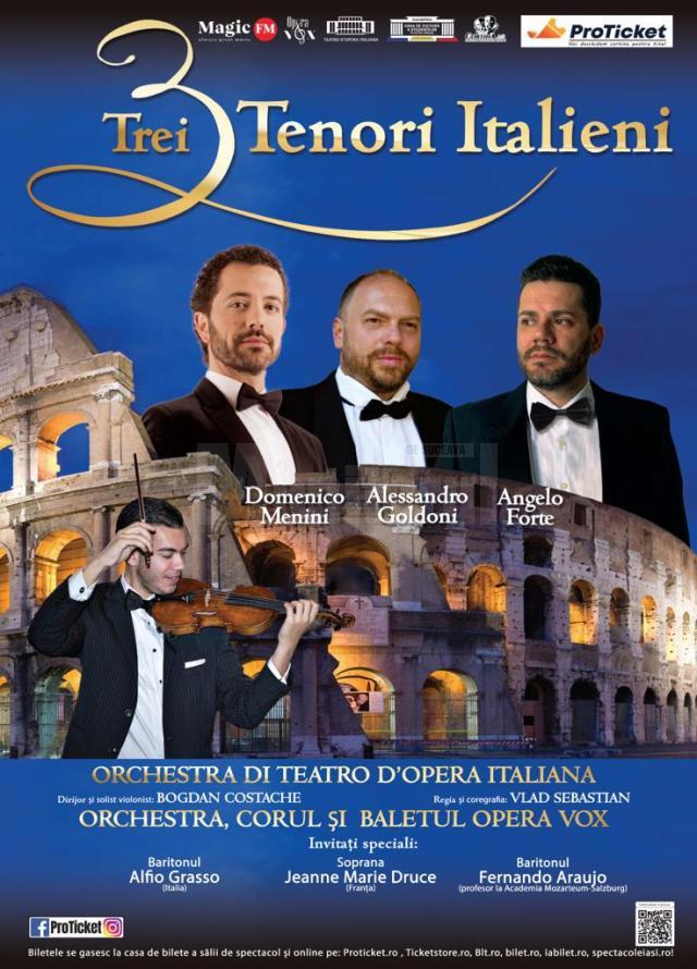 Spectacolul „Trei tenori italieni”, pe scena Casei de Cultură a Sindicatelor Suceava