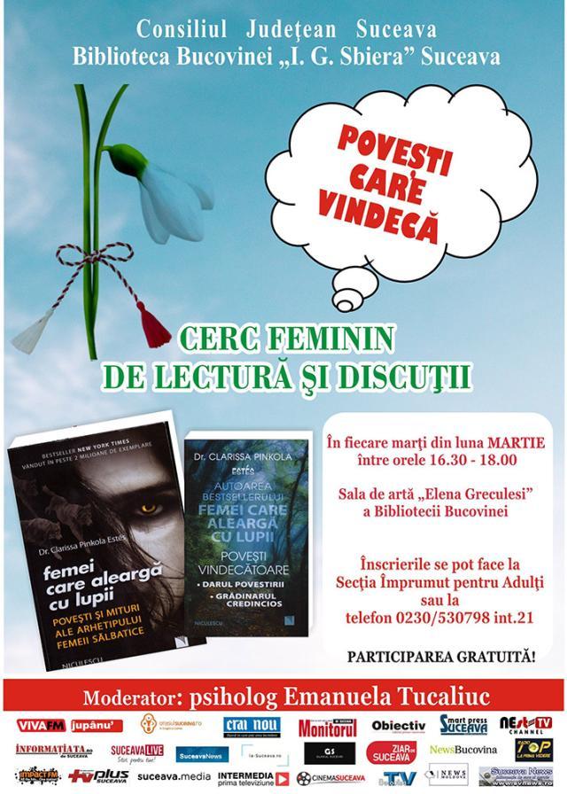 Cerc feminin de lectură, în luna martie, la Biblioteca Bucovinei „I.G. Sbiera”