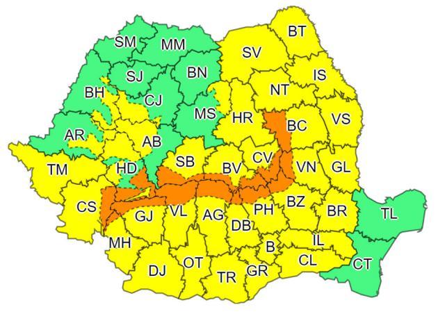 Cod galben de ploi, ninsori și vânt, dar și vreme deosebit de rece