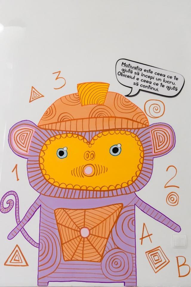 Pereții interiori ai Școlii Gimnaziale Baineț, pictați cu ajutorul Fundației Umanitare ASSIST