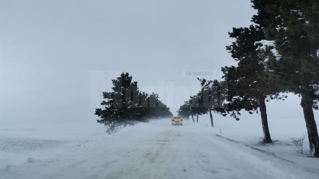 Drumul către Aeroport, periculos din cauza viscolului puternic