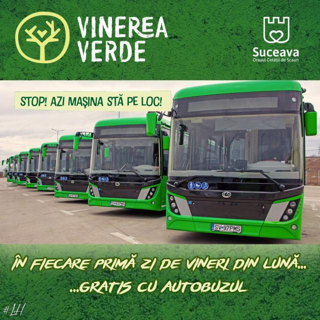 „Vinerea verde” la transportul public din municipiul Suceava
