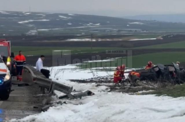 Șofer în vârstă de 19 ani mort și prietenii răniți după un accident cu un BMW pe șoseaua de centură a Sucevei