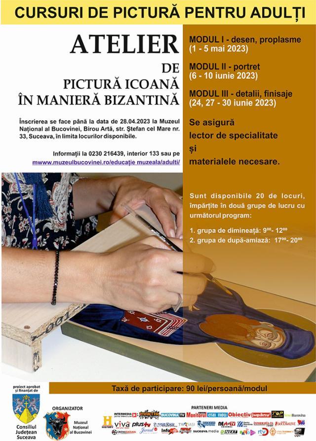 Muzeul Național al  Bucovinei  organizează Atelier de pictură - icoană în manieră bizantină - pentru adulți