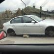 Autoturismul BMW lăsat fără roți