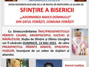 Sfințirea Bisericii „Adormirea Maicii Domnului” din satul Forăști