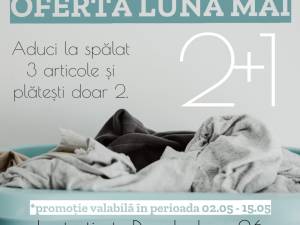 „Adu la spălat 3 articole și plătești doar 2”, oferta lunii mai la Curățătoria Aqua E Sapone, Ipotești